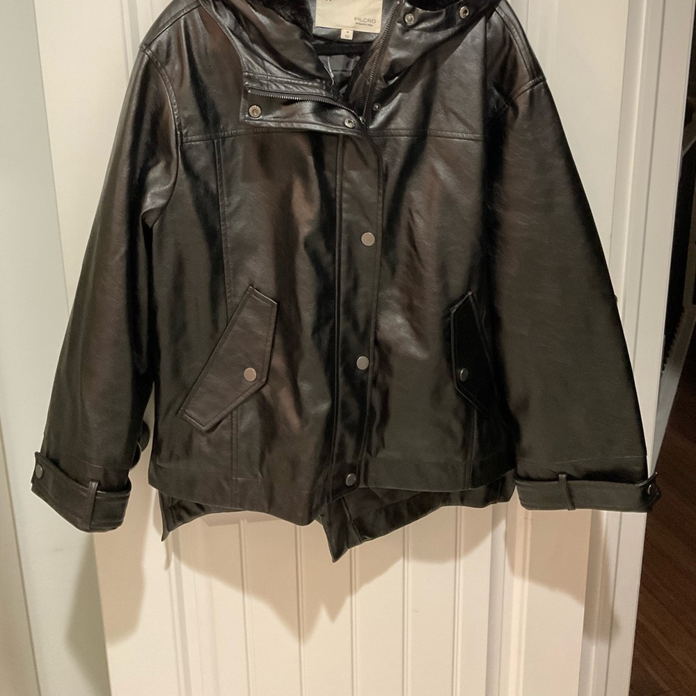 Pilcro Black Faux Fur Hooded Jacket - Picture 11 of 12
